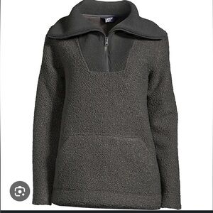Lands End | Cozy Boucle Fleece Pullover | Gray | Petite Size‎ Medium (MP)